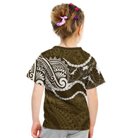 Aloha Hawaii Kalo Pikake Lei Kid T Shirt Chest Tattoo Gold Hawaiian Pattern