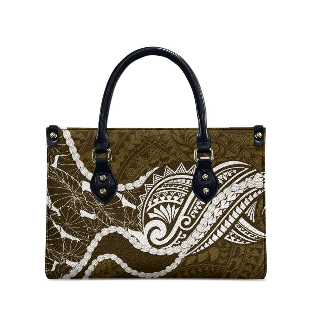 Aloha Hawaii Kalo Pikake Lei Leather Bag Chest Tattoo Gold Hawaiian Pattern