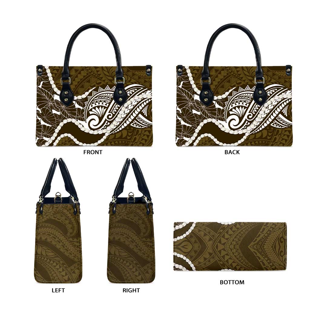 Aloha Hawaii Kalo Pikake Lei Leather Bag Chest Tattoo Gold Hawaiian Pattern