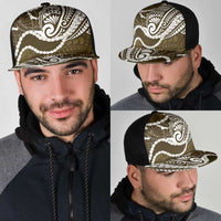 Aloha Hawaii Kalo Pikake Lei Mesh Trucker Cap Chest Tattoo Gold Hawaiian Pattern LT14 - Polynesian Pride