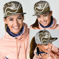 Aloha Hawaii Kalo Pikake Lei Mesh Trucker Cap Chest Tattoo Gold Hawaiian Pattern LT14 - Polynesian Pride