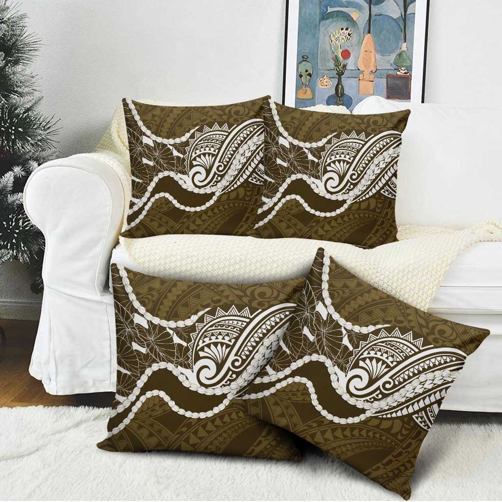 Aloha Hawaii Kalo Pikake Lei Pillow Cover Chest Tattoo Gold Hawaiian Pattern