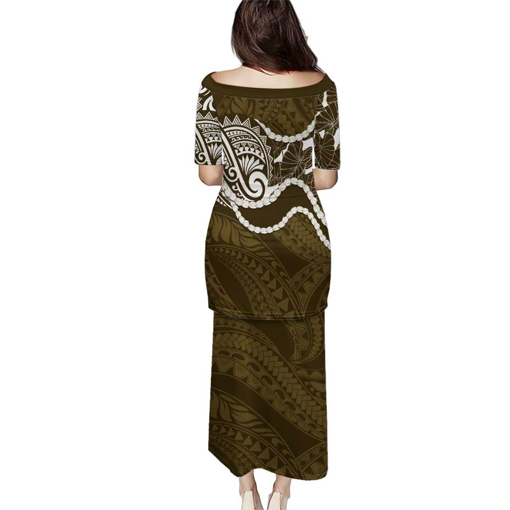 Aloha Hawaii Kalo Pikake Lei Puletasi Chest Tattoo Gold Hawaiian Pattern