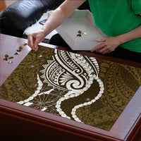Aloha Hawaii Kalo Pikake Lei Puzzle Chest Tattoo Gold Hawaiian Pattern