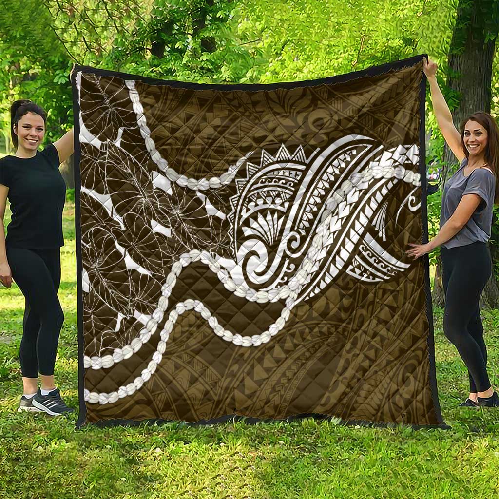 Aloha Hawaii Kalo Pikake Lei Quilt Chest Tattoo Gold Hawaiian Pattern LT14 - Polynesian Pride