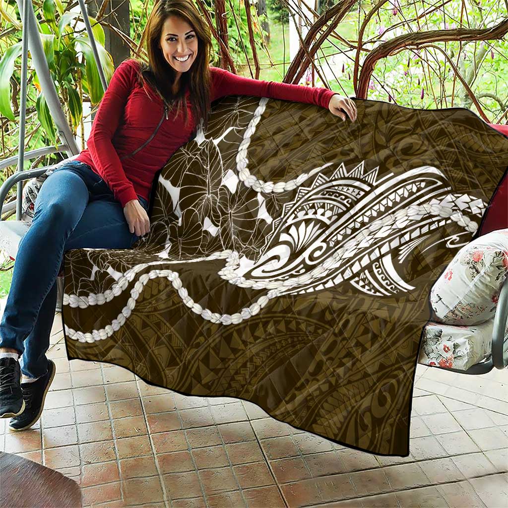 Aloha Hawaii Kalo Pikake Lei Quilt Chest Tattoo Gold Hawaiian Pattern LT14 - Polynesian Pride