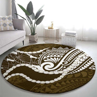 Aloha Hawaii Kalo Pikake Lei Round Carpet Chest Tattoo Gold Hawaiian Pattern LT14 - Polynesian Pride