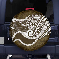 Aloha Hawaii Kalo Pikake Lei Spare Tire Cover Chest Tattoo Gold Hawaiian Pattern LT14 No hole Gold - Polynesian Pride