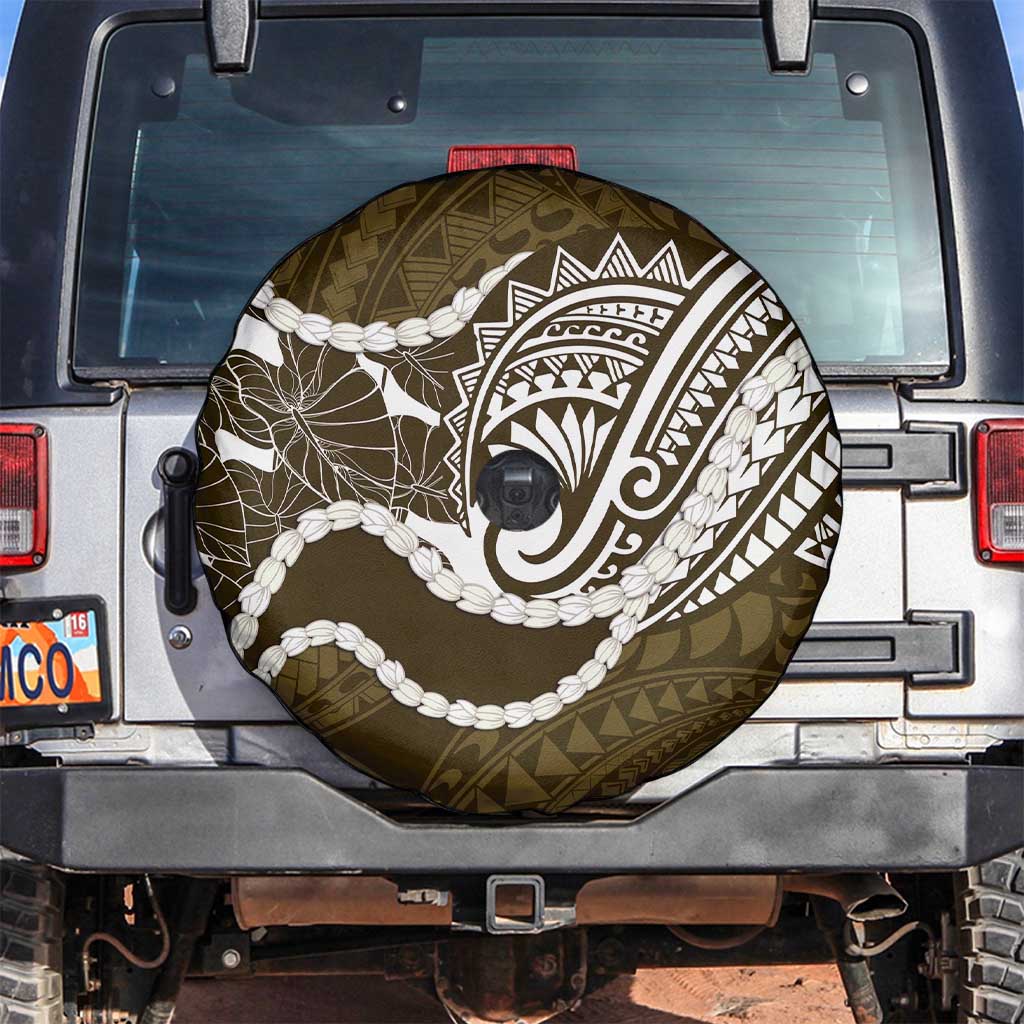 Aloha Hawaii Kalo Pikake Lei Spare Tire Cover Chest Tattoo Gold Hawaiian Pattern LT14 Gold - Polynesian Pride