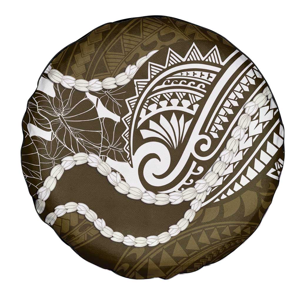 Aloha Hawaii Kalo Pikake Lei Spare Tire Cover Chest Tattoo Gold Hawaiian Pattern LT14 - Polynesian Pride