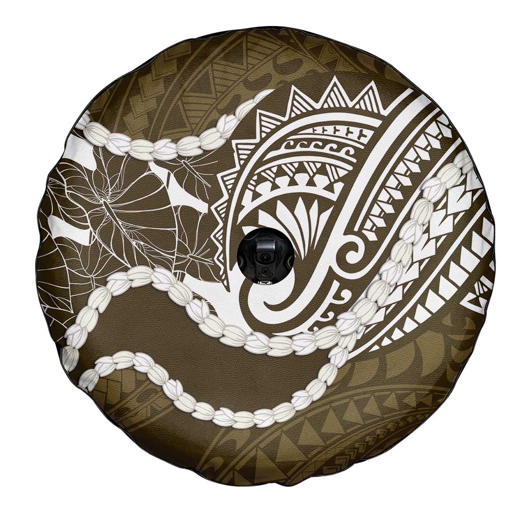 Aloha Hawaii Kalo Pikake Lei Spare Tire Cover Chest Tattoo Gold Hawaiian Pattern LT14 - Polynesian Pride