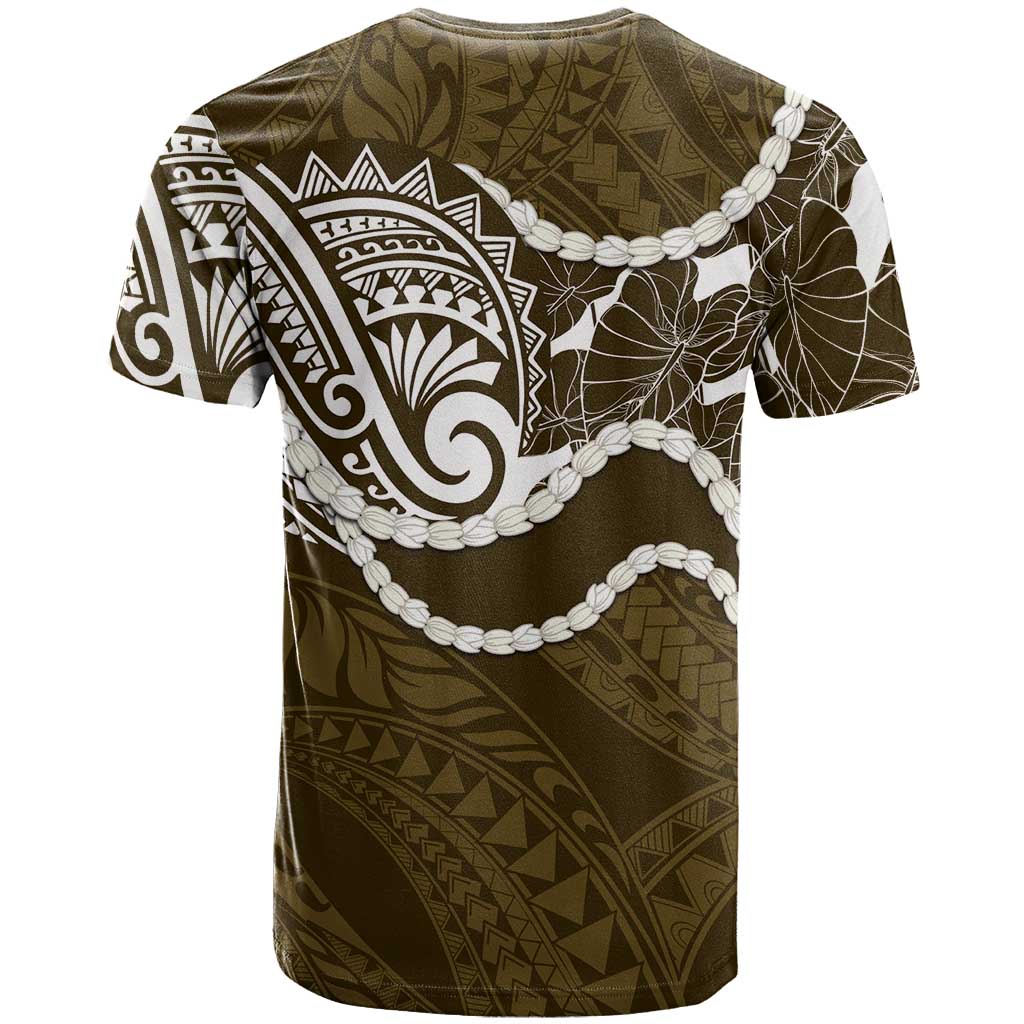 Aloha Hawaii Kalo Pikake Lei T Shirt Chest Tattoo Gold Hawaiian Pattern