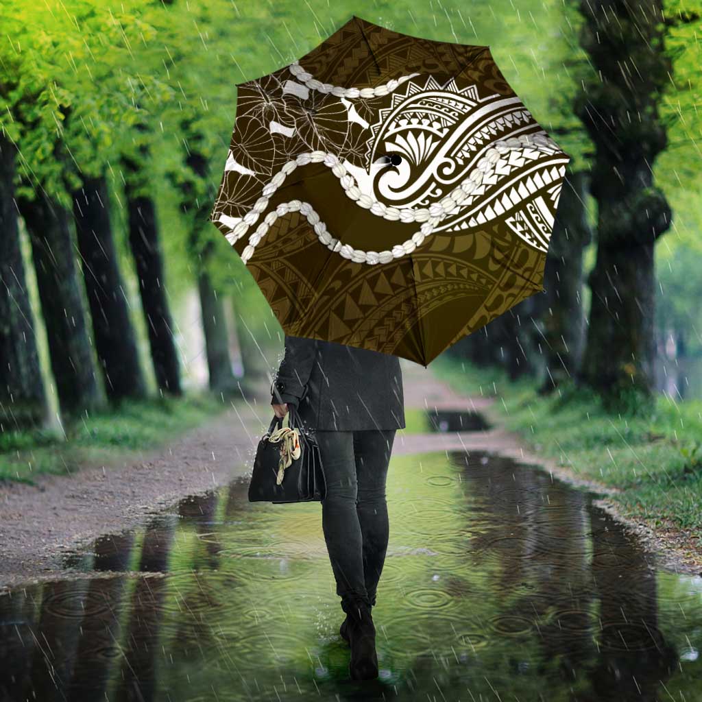 Aloha Hawaii Kalo Pikake Lei Umbrella Chest Tattoo Gold Hawaiian Pattern LT14 - Polynesian Pride