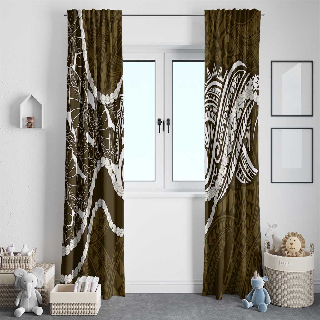 Aloha Hawaii Kalo Pikake Lei Window Curtain Chest Tattoo Gold Hawaiian Pattern