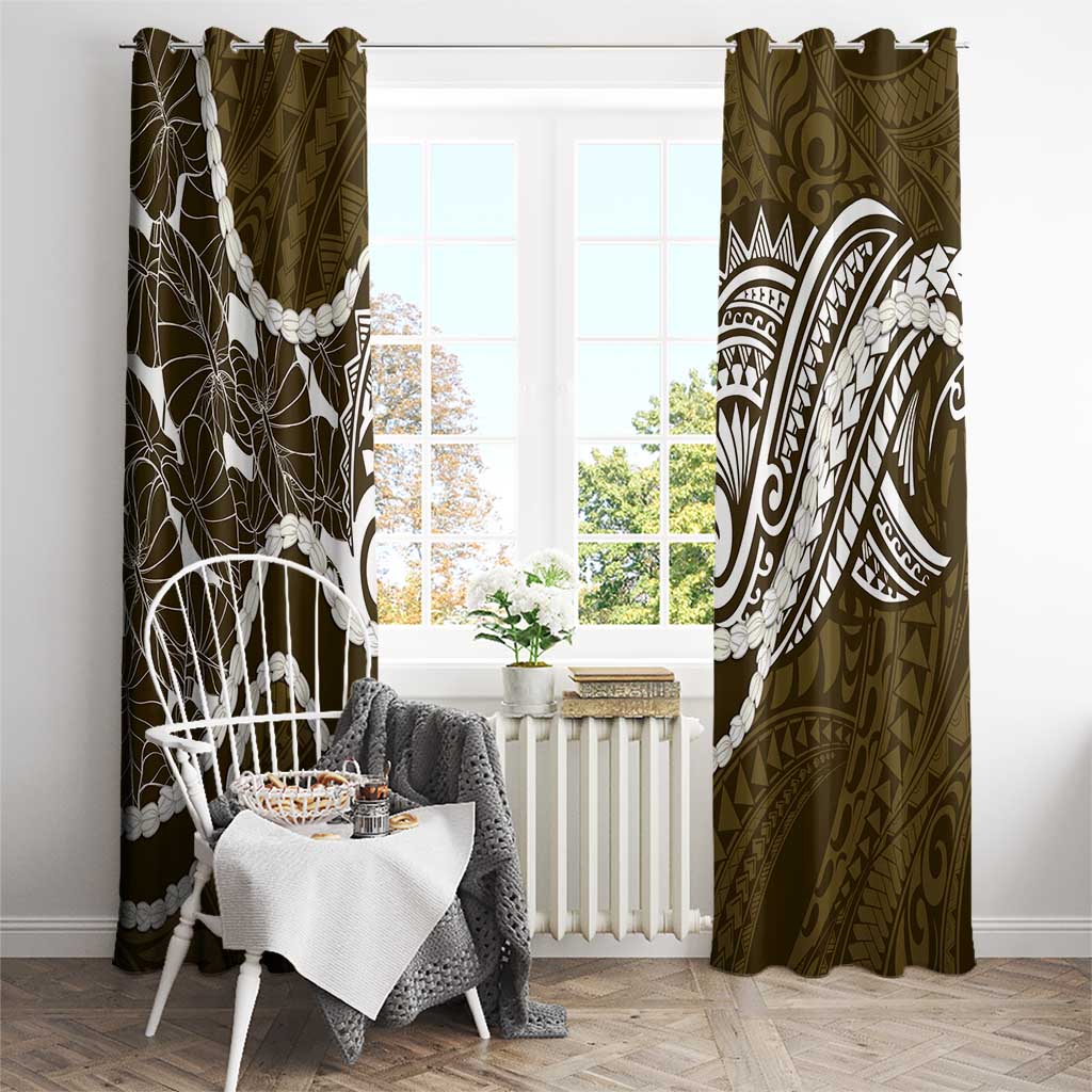 Aloha Hawaii Kalo Pikake Lei Window Curtain Chest Tattoo Gold Hawaiian Pattern