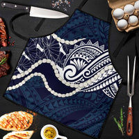 Aloha Hawaii Kalo Pikake Lei Apron Chest Tattoo Oxford Blue Hawaiian Pattern