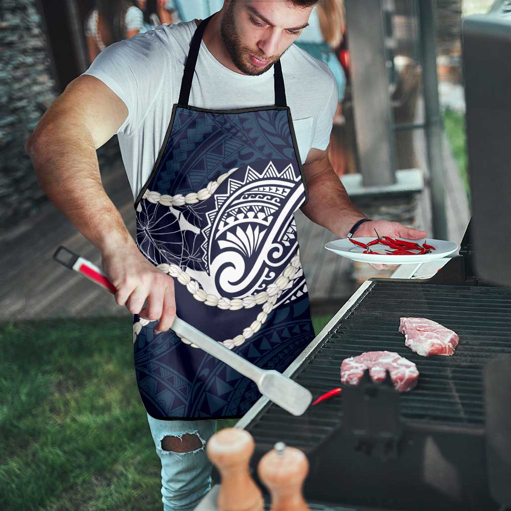 Aloha Hawaii Kalo Pikake Lei Apron Chest Tattoo Oxford Blue Hawaiian Pattern