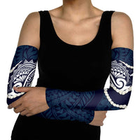 Aloha Hawaii Kalo Pikake Lei Arm Sleeves Chest Tattoo Oxford Blue Hawaiian Pattern