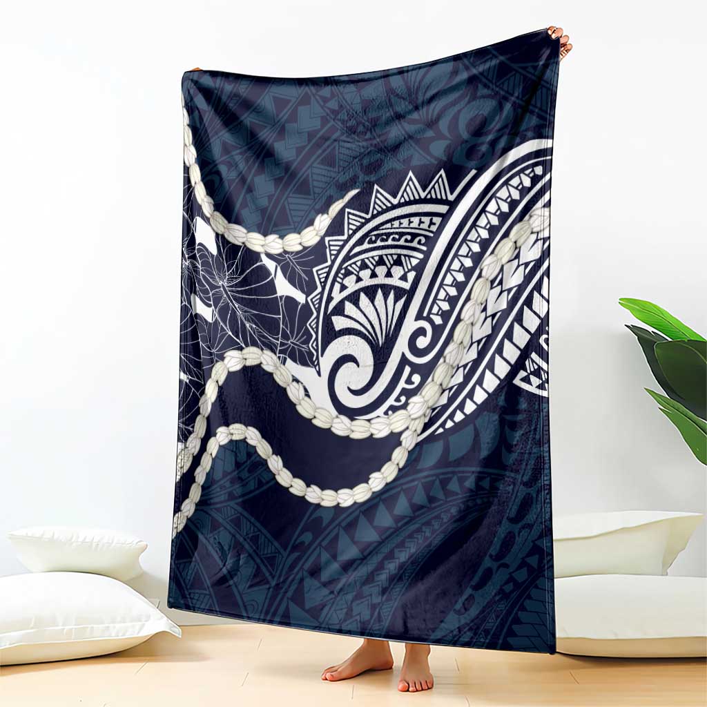 Aloha Hawaii Kalo Pikake Lei Blanket Chest Tattoo Oxford Blue Hawaiian Pattern