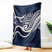 Aloha Hawaii Kalo Pikake Lei Blanket Chest Tattoo Oxford Blue Hawaiian Pattern