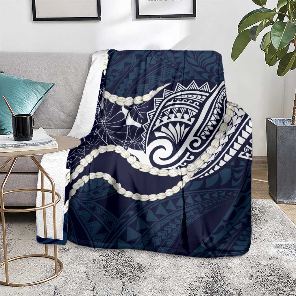 Aloha Hawaii Kalo Pikake Lei Blanket Chest Tattoo Oxford Blue Hawaiian Pattern