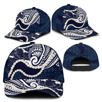 Aloha Hawaii Kalo Pikake Lei Classic Cap Chest Tattoo Oxford Blue Hawaiian Pattern