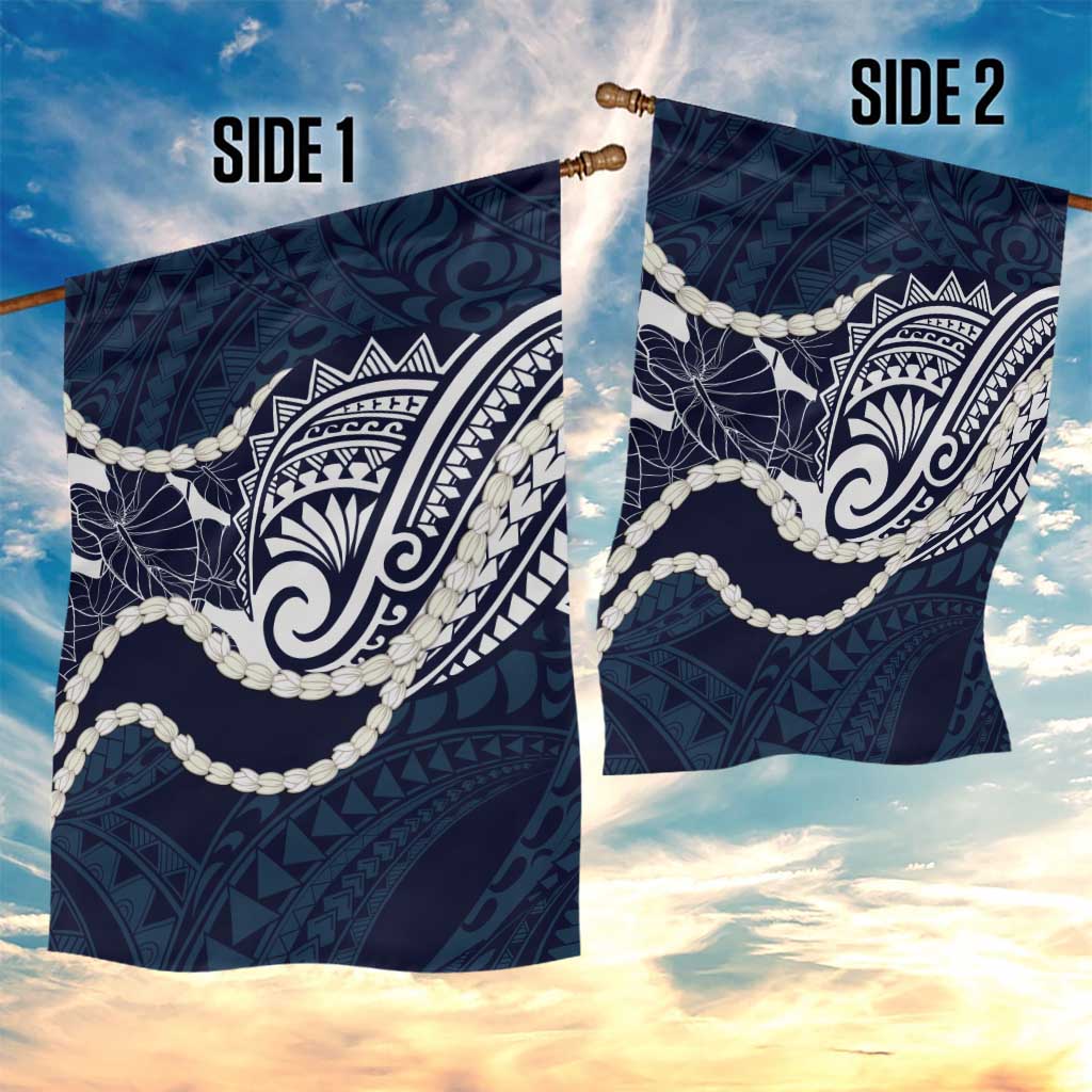 Aloha Hawaii Kalo Pikake Lei Garden Flag Chest Tattoo Oxford Blue Hawaiian Pattern