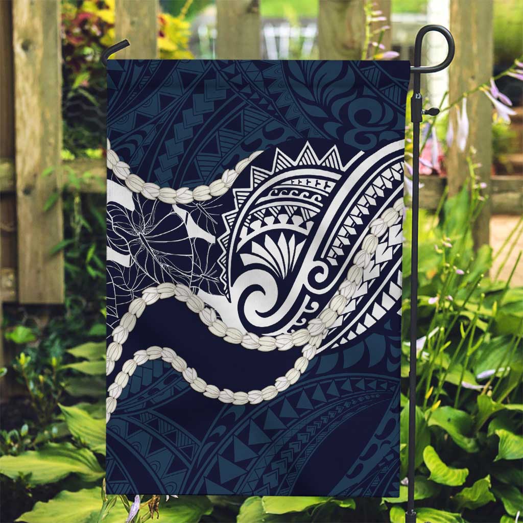 Aloha Hawaii Kalo Pikake Lei Garden Flag Chest Tattoo Oxford Blue Hawaiian Pattern
