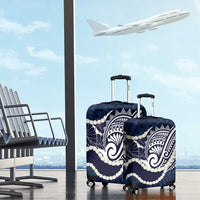 Aloha Hawaii Kalo Pikake Lei Luggage Cover Chest Tattoo Oxford Blue Hawaiian Pattern LT14 - Polynesian Pride