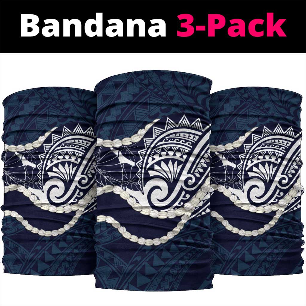 Aloha Hawaii Kalo Pikake Lei Neck Gaiter Chest Tattoo Oxford Blue Hawaiian Pattern