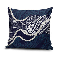 Aloha Hawaii Kalo Pikake Lei Pillow Cover Chest Tattoo Oxford Blue Hawaiian Pattern