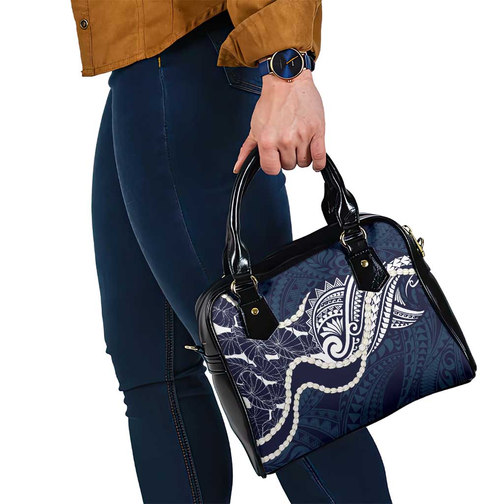Aloha Hawaii Kalo Pikake Lei Shoulder Handbag Chest Tattoo Oxford Blue Hawaiian Pattern
