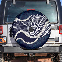 Aloha Hawaii Kalo Pikake Lei Spare Tire Cover Chest Tattoo Oxford Blue Hawaiian Pattern