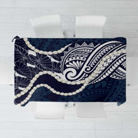 Aloha Hawaii Kalo Pikake Lei Tablecloth Chest Tattoo Oxford Blue Hawaiian Pattern LT14 Oxford Blue - Polynesian Pride