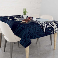 Aloha Hawaii Kalo Pikake Lei Tablecloth Chest Tattoo Oxford Blue Hawaiian Pattern LT14 - Polynesian Pride