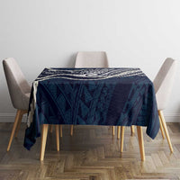 Aloha Hawaii Kalo Pikake Lei Tablecloth Chest Tattoo Oxford Blue Hawaiian Pattern LT14 - Polynesian Pride