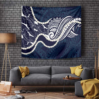 Aloha Hawaii Kalo Pikake Lei Tapestry Chest Tattoo Oxford Blue Hawaiian Pattern