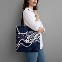 Aloha Hawaii Kalo Pikake Lei Tote Bag Chest Tattoo Oxford Blue Hawaiian Pattern