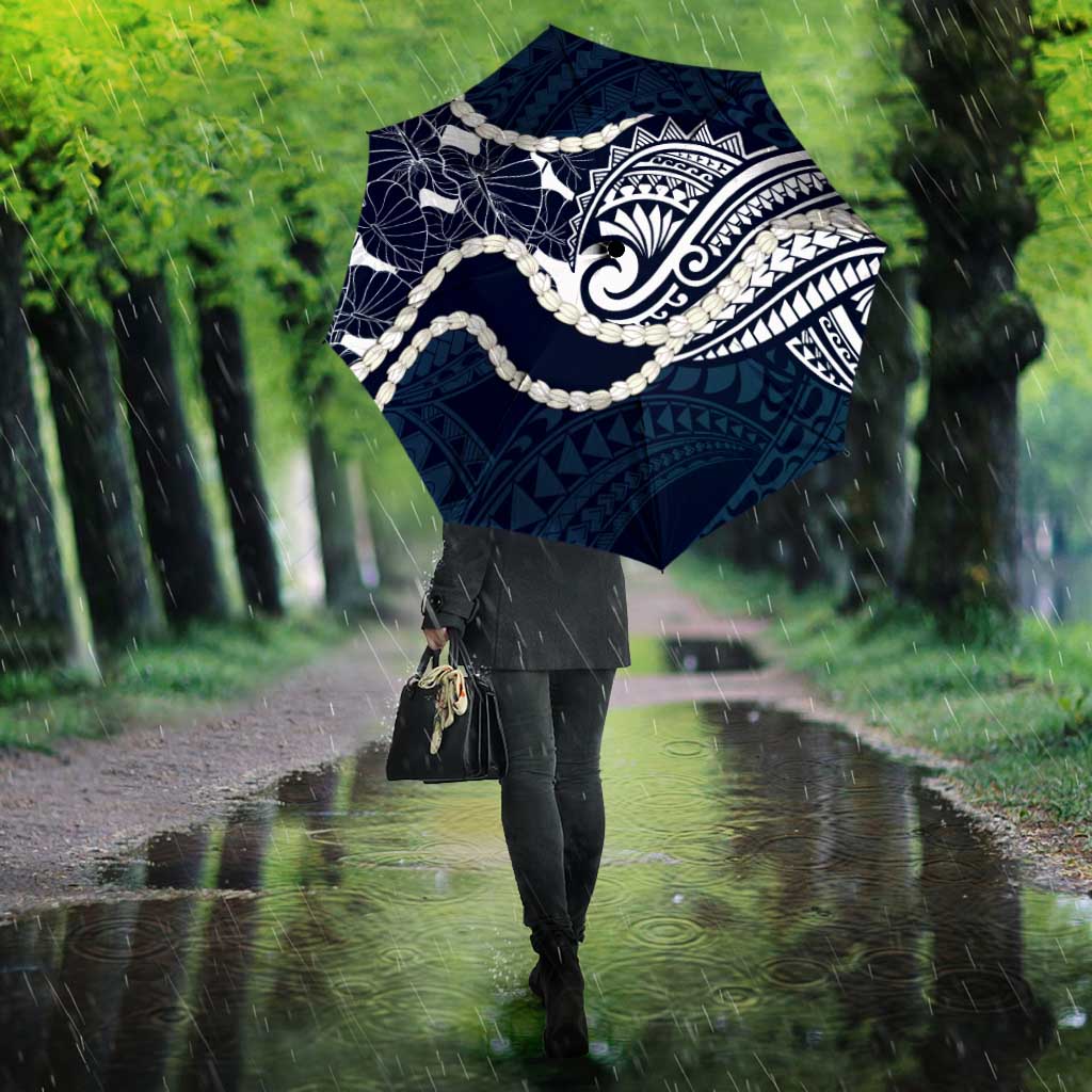 Aloha Hawaii Kalo Pikake Lei Umbrella Chest Tattoo Oxford Blue Hawaiian Pattern