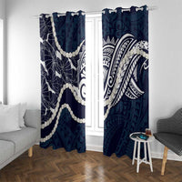 Aloha Hawaii Kalo Pikake Lei Window Curtain Chest Tattoo Oxford Blue Hawaiian Pattern