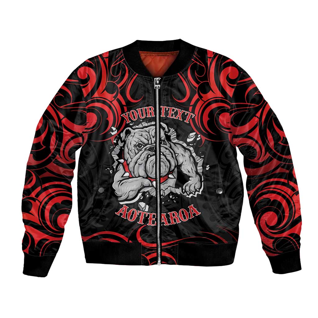 Personalised Aotearoa Bulldog Bomber Jacket NZ Maori Tattoo