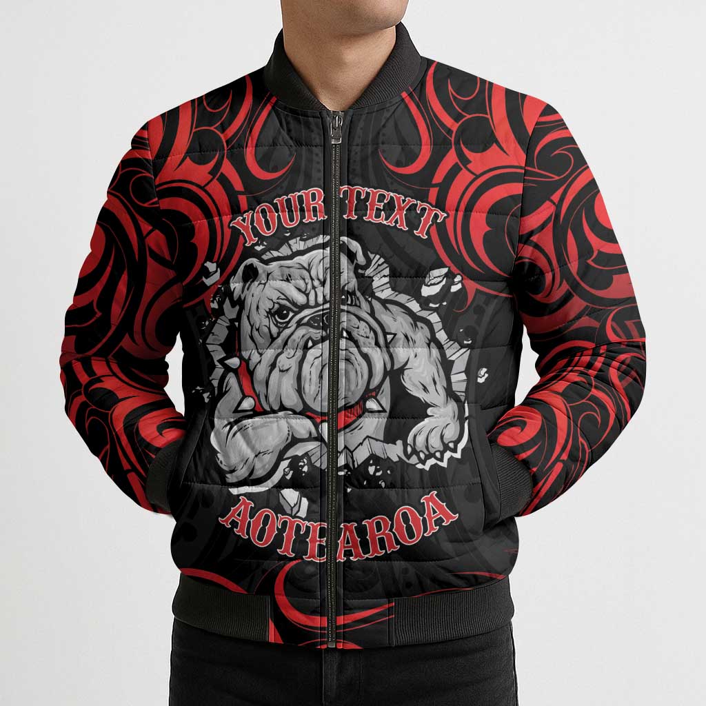 Aotearoa Bulldog Bomber Puffer Jacket NZ Maori Tattoo - Polynesian Pride