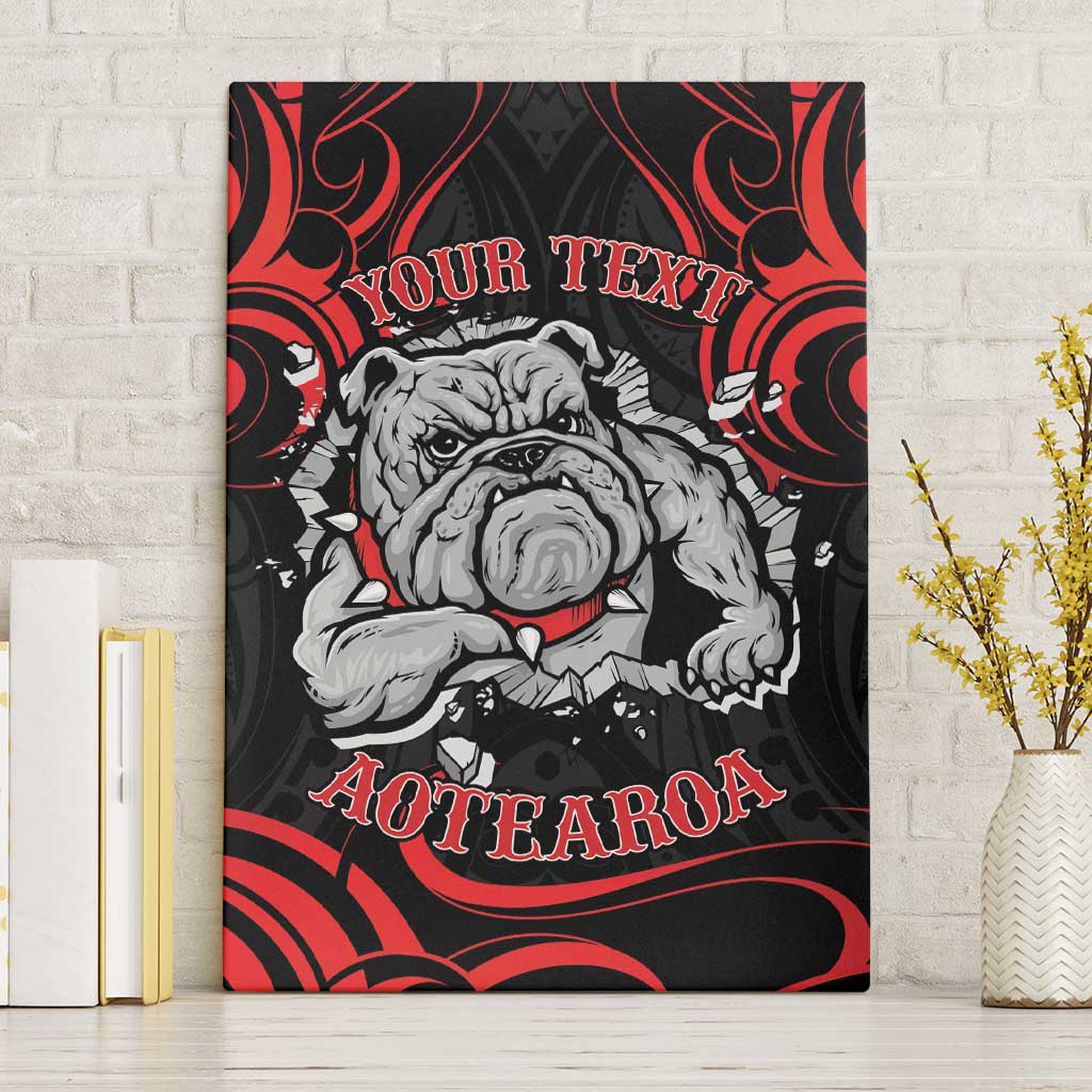 Personalised Aotearoa Bulldog Canvas Wall Art NZ Maori Tattoo