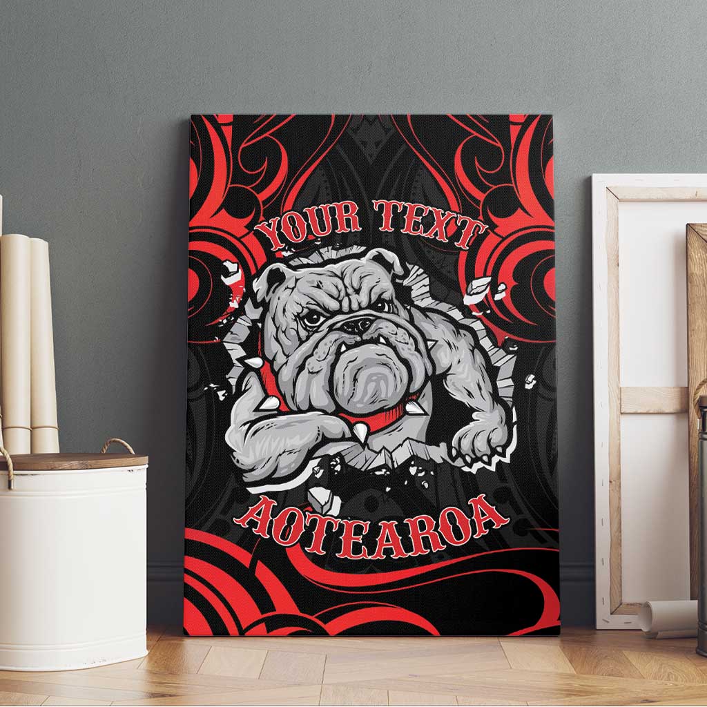 Personalised Aotearoa Bulldog Canvas Wall Art NZ Maori Tattoo