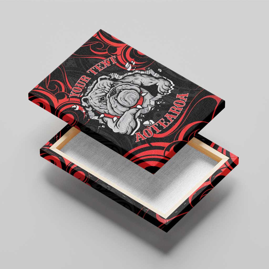 Personalised Aotearoa Bulldog Canvas Wall Art NZ Maori Tattoo