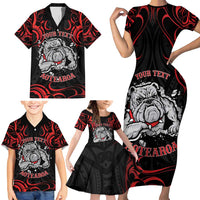 Personalised Aotearoa Bulldog Family Matching Short Sleeve Bodycon Dress and Hawaiian Shirt NZ Maori Tattoo
