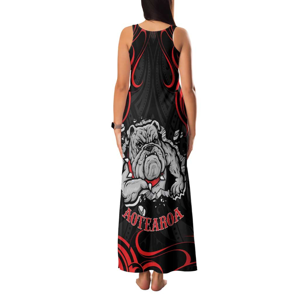 Personalised Aotearoa Bulldog Family Matching Tank Maxi Dress and Hawaiian Shirt NZ Maori Tattoo