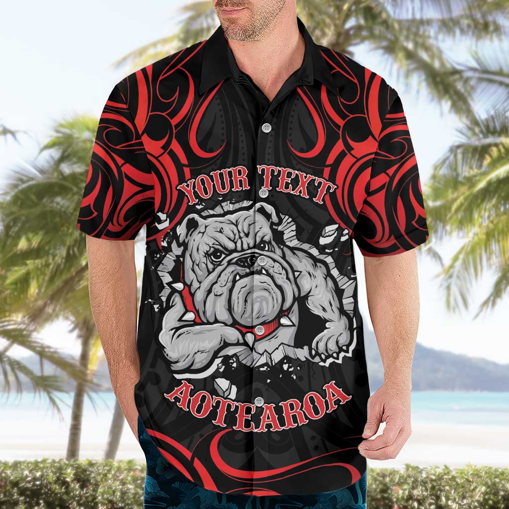 Personalised Aotearoa Bulldog Hawaiian Shirt NZ Maori Tattoo