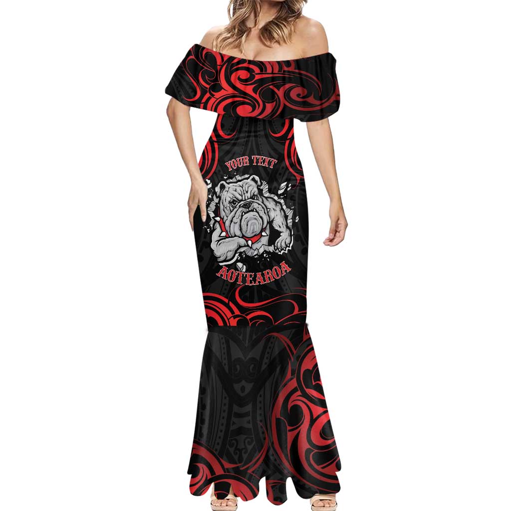 Personalised Aotearoa Bulldog Mermaid Dress NZ Maori Tattoo