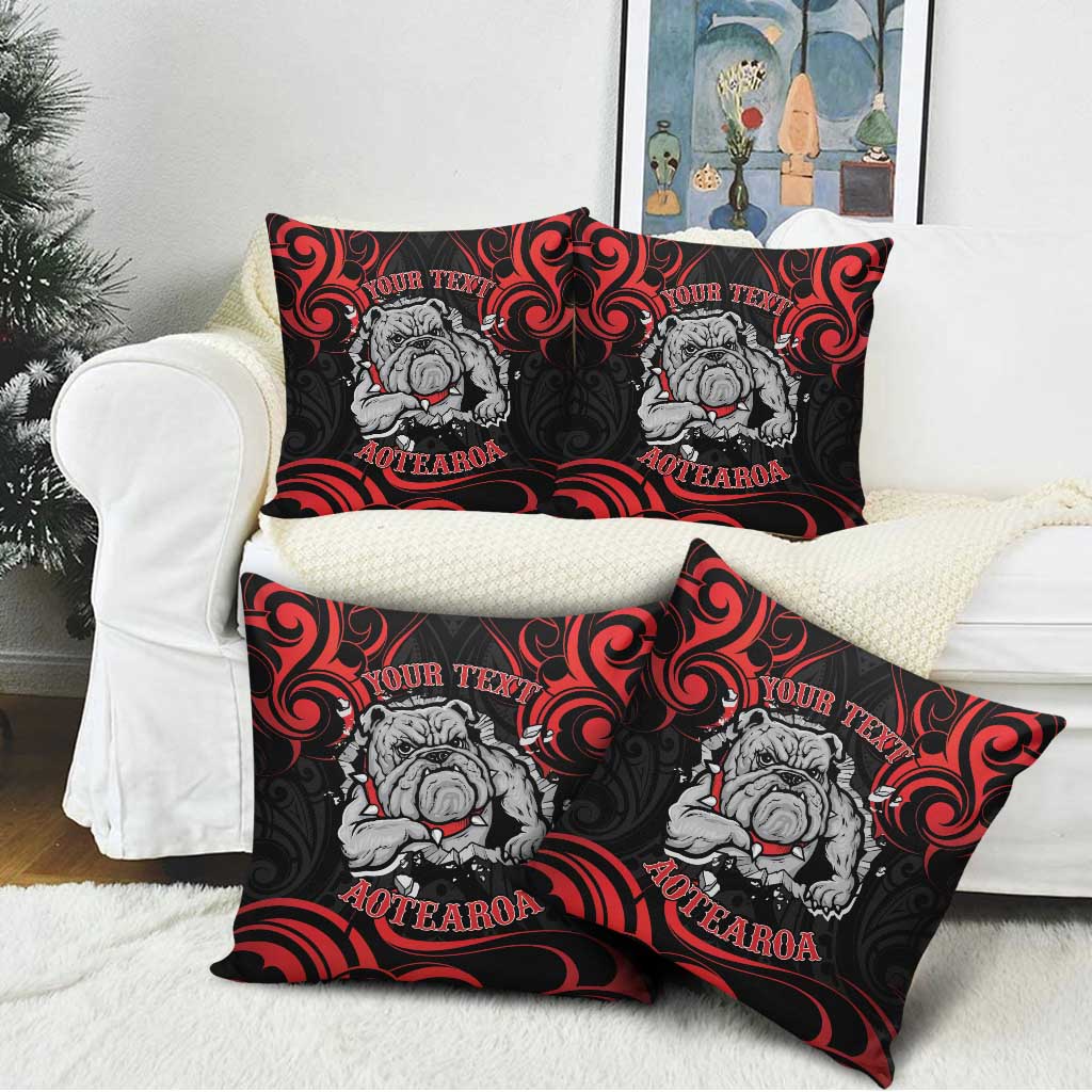 Personalised Aotearoa Bulldog Pillow Cover NZ Maori Tattoo - Polynesian Pride